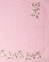 Pale Magenta Pink Pure Kota Doria Saree Embroidered