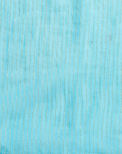 Half Dye Half Print Kota Silk Saree Summer Sky Blue