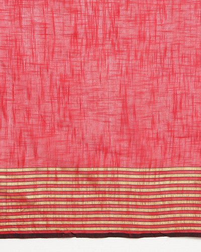 Fiery Khadi Linen Saree Red