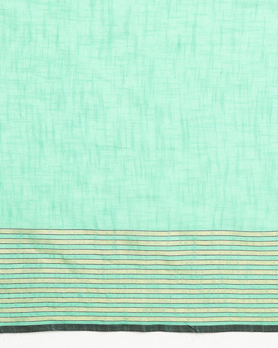 Verdant Khadi Linen Saree Medium Green