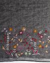 Creative Pure Linen Handloom Saree Eerie Black Hand Embroidered