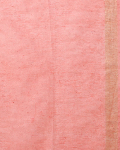 Banarasi Silk Linen Pink Handloom Saree
