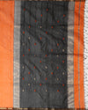 Poised Pure Maheshwari Silk Handloom Saree Orange & Brown