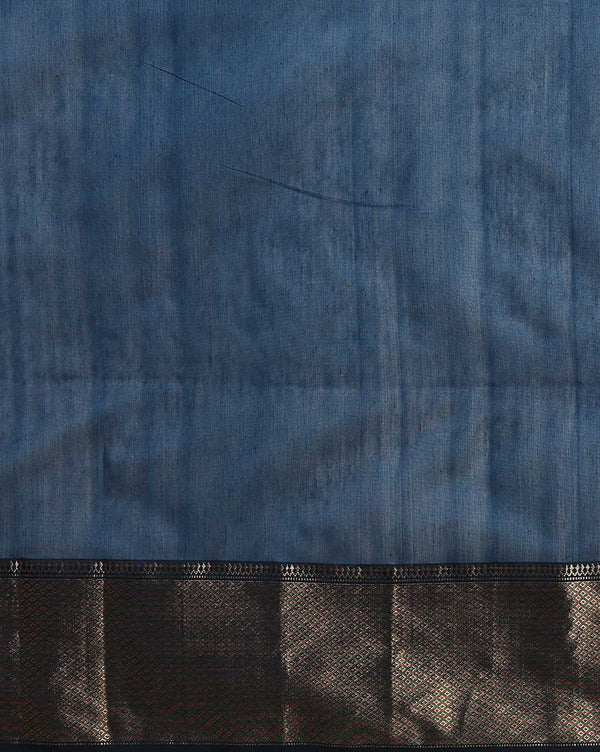 Melodic Maheshwari Pure Silk Butta Body Teal Blue Saree