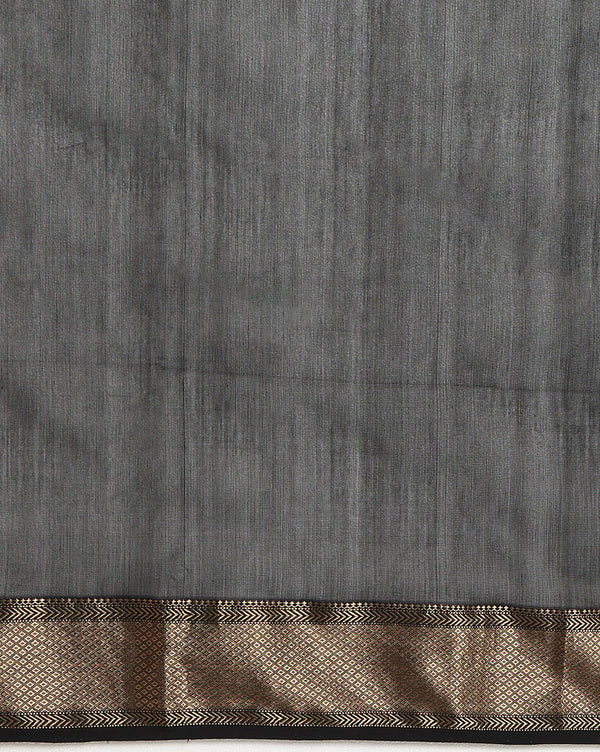 Quaint Pure Maheshwari Silk Handloom Saree Brown & Black