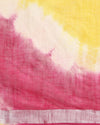 Sunny Slub Linen Saree Yellow & Pink Shibori Hand Dyed