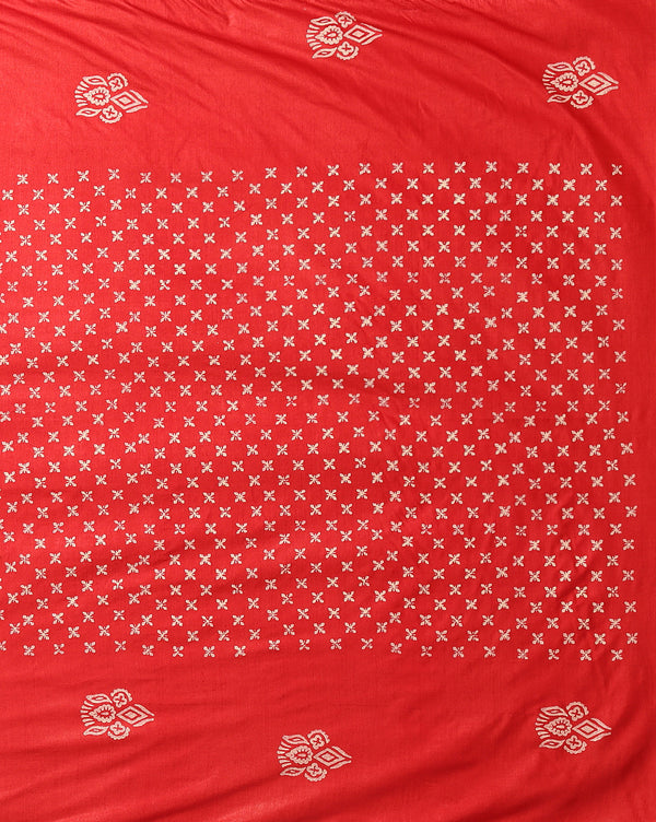 Katan Silk Ethereal Blockprint Red Suit