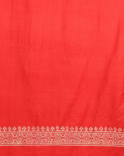 Katan Silk Ethereal Blockprint Red Suit