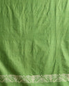 Katan Silk Splendid Blockprint Leaf Green Suit