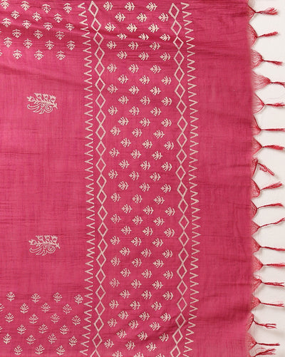 Katan Silk Fanciful Blockprint Purple Suit