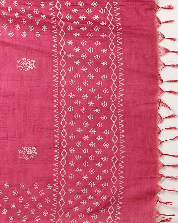 Katan Silk Fanciful Blockprint Purple Suit