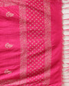 Katan Silk Effulgent Blockprint Pink Suit