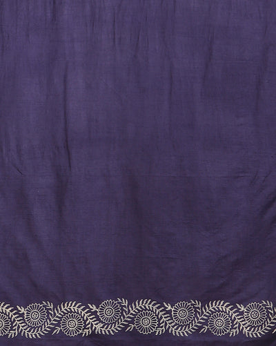Katan Silk Glowing Blockprint Indigo Blue Suit