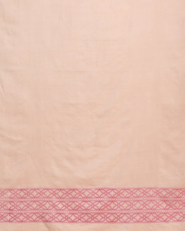 Katan Silk Intricate Blockprint Beige Suit