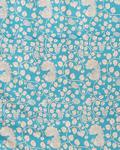 Katan Silk Radiating Blockprint Royal Blue Suit