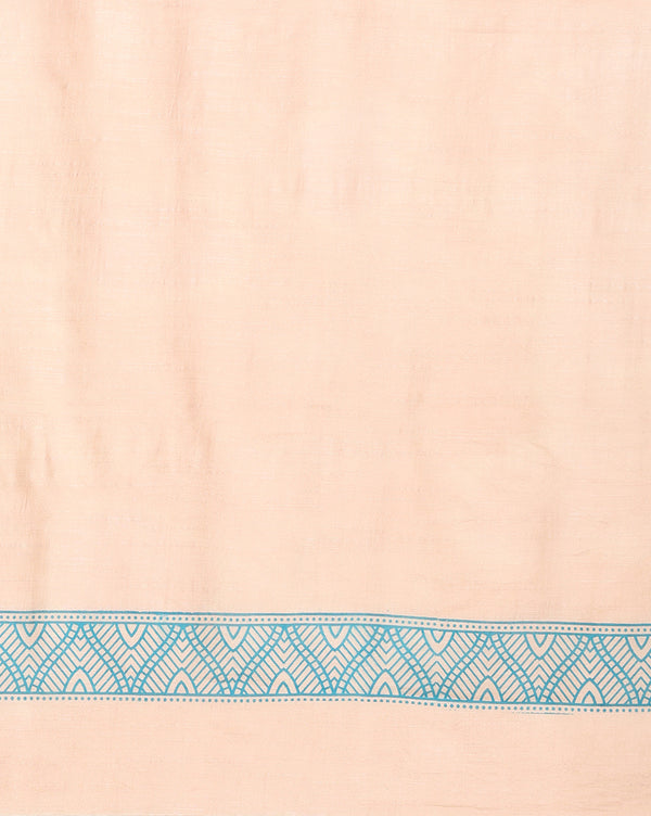 Katan Silk Radiating Blockprint Royal Blue Suit