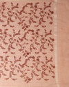 Pure Cotton Kota Doria Saree Brown Jaal Embroidery
