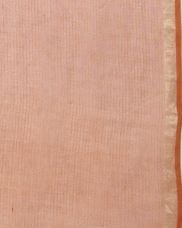 Pure Cotton Kota Doria Saree Brown Jaal Embroidery