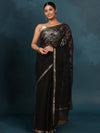 Pure Cotton Kota Doria Saree Black Jaal Embroidery