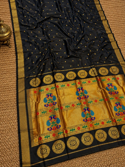 Rajdhara Handloom Paithani Silk Saree Classic Black
