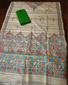 Silkmark Tussar Beige Madhubani Eclipsing Dupatta & Top