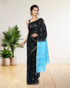 Pure Kota Silk Saree Chinese Black Weaving Triangle