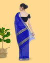 Handcrafted Kota Silk Plain Saree Ocean Blue