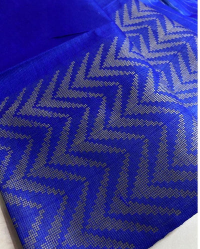 Mesmerizing Silkmark Certified Chanderi Silk Blue Saree