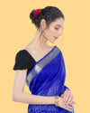 Handcrafted Kota Silk Plain Saree Ocean Blue