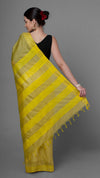 Embroidered Bansbara Tussar Silk Handloom Yellow Saree