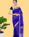 Handcrafted Kota Silk Plain Saree Ocean Blue