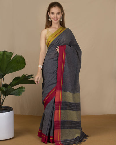 Buy Patteda Anchu Handloom Cotton Sarees Online | Indiehaat