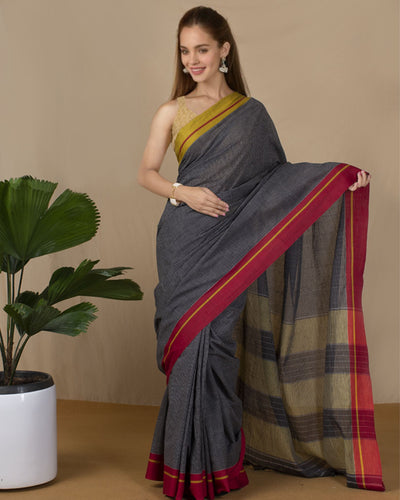 Buy Patteda Anchu Handloom Cotton Sarees Online | Indiehaat