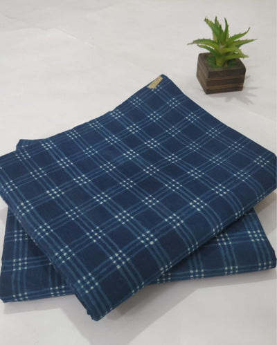 Indiehaat | Blockprinted Cotton Suit (Top & Bottom) Indigo Blue