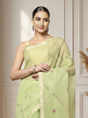 Pankhudi Gota Patti Lime Green Kota Cotton Saree