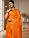 Pure Kota Silk Saree Orange Jaquard Weaving