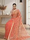 Pankhudi Gota Patti Peach Kota Cotton Saree
