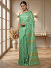 Alluring Eri Tussar Silk Embroidered Green Saree
