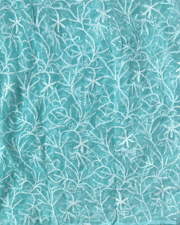 Tepchi Handwork Georgette Saree Blue