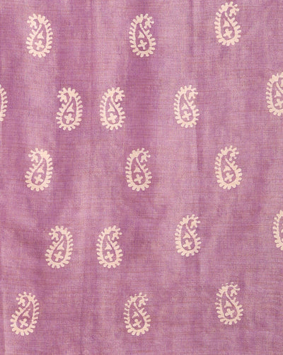Wax Batik Hand Dyed Khadi Silk Purple Suit