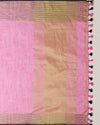Rosy Khadi Linen Saree Pink