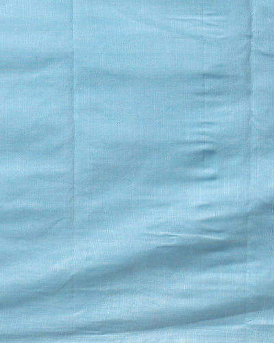 Indiehaat | Pure Linen Embroidered Suit Piece Blue