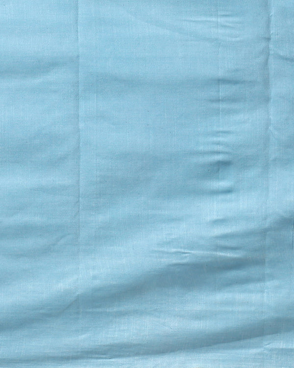 Indiehaat | Pure Linen Embroidered Suit Piece Blue