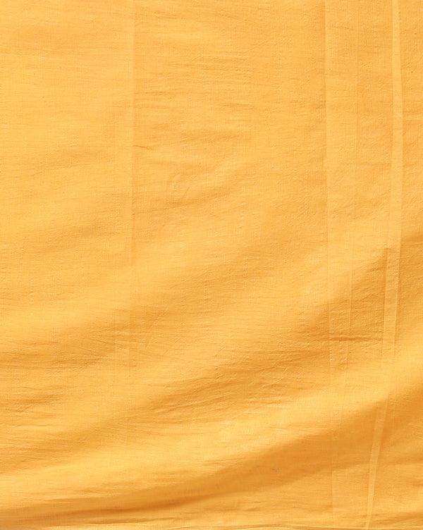 Indiehaat | Pure Linen Embroidered Suit Piece Mustard Yellow Color (Top+Dupatta) With Linen Bottom