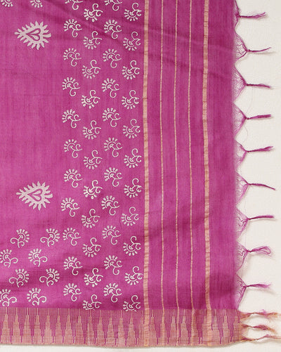 Katan Silk Tranquil Blockprint Purple Suit