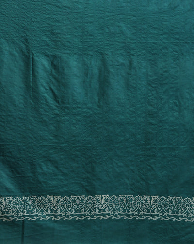 Katan Silk Gleaming Blockprint Green Suit