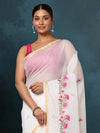 Kota Doria White Saree Embroidery