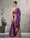 Ornate Banarasi Silk Jaquard Royal Purple Saree