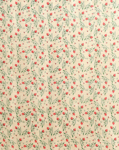 Blossom Floral Blockprinted Khadi Silk Beige Suit