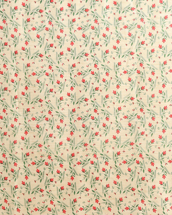 Blossom Floral Blockprinted Khadi Silk Beige Suit